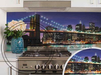 Кухонный фартук Бруклинский мост (Ф-254) 3000*600*1,3 мм, 2000*600*1,3 мм. Фото. Строй-Отделка